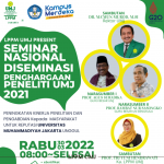 Seminar Nasional, Diseminasi Hasil dan Penghargaan Peneliti Universitas Muhammadiyah Jakarta 2021
